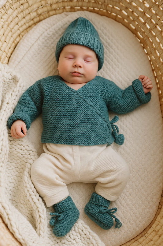 Layette bébé tricoté main