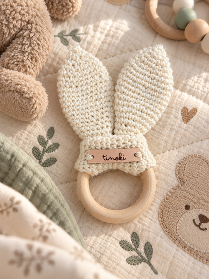 Hochet oreilles de lapin en crochet – TINOKI