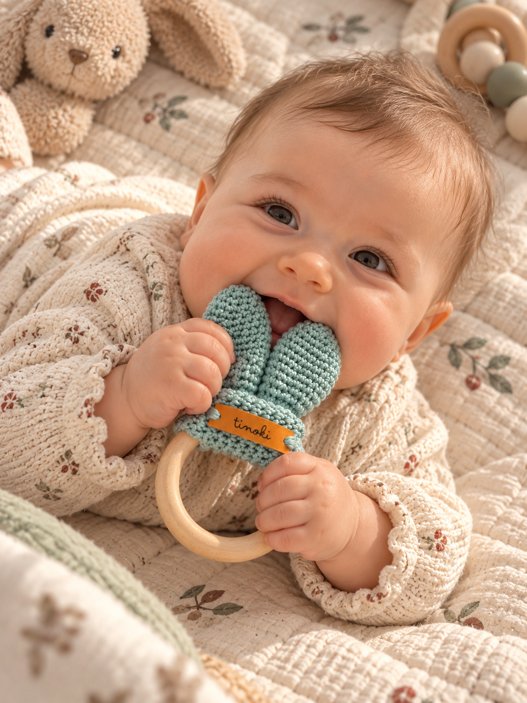 Hochet oreilles de lapin en crochet – TINOKI