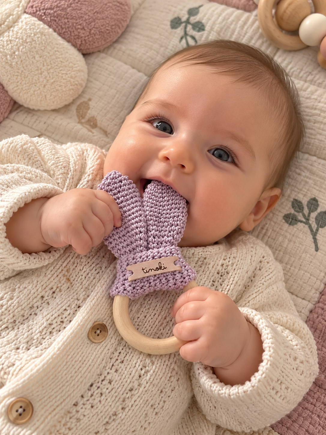 Hochet oreilles de lapin en crochet – TINOKI