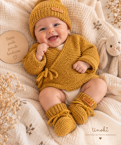 Layette bébé tricoté main